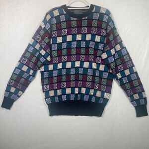 Vintage Descente Golf Collection Sweater Men’s L Hong Kong Multicolor Geometric